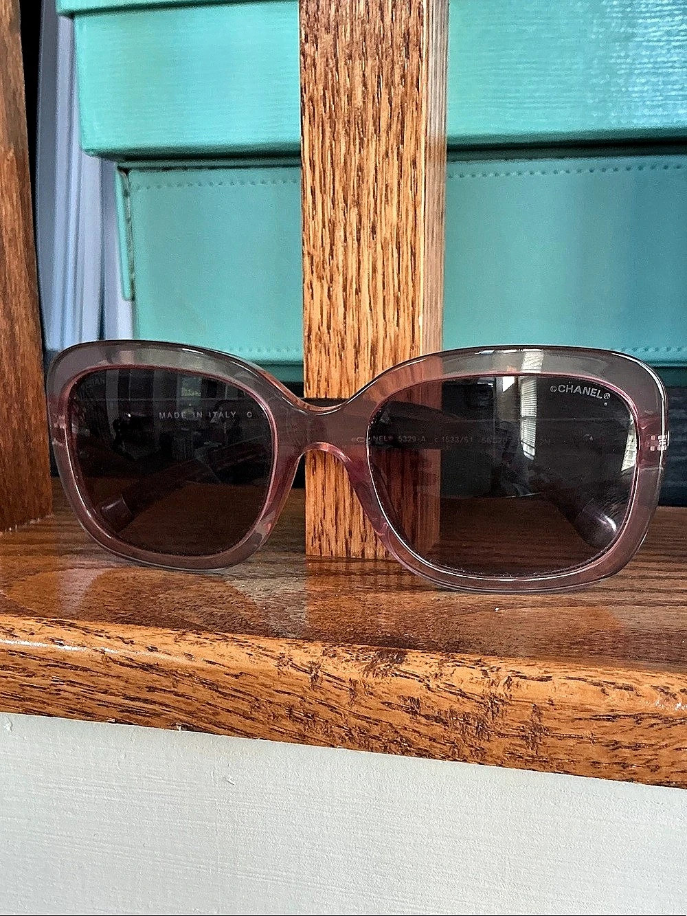 Chanel Quilted Temple Square Sunglasses Brown